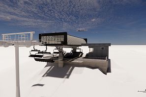 Visualisierung in Vogelperspektive der neuen Bergstation Eibergbahn