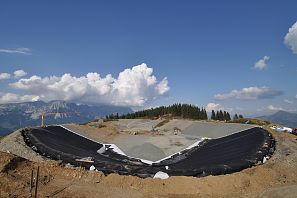 Bau eines neuen Speichersees in der SkiWelt.
