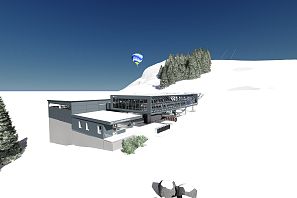 Drohnenansicht der geplannten Fleidingbahnstation.