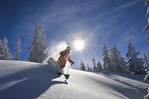 Skifahrer im Tiefschnee.