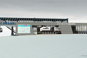 Visualisierung der Zinsbergbahn Talstation auf verschneitem Untergrund