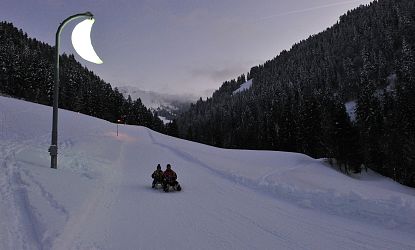 Nachtrodeln auf der Mondrodelbahn in Söll.