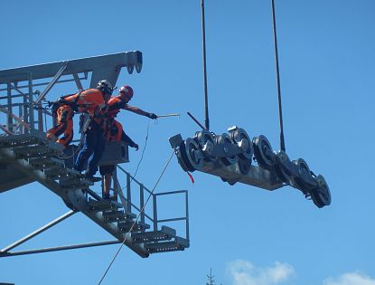 Bau an den neuen Stützen der Lifte.