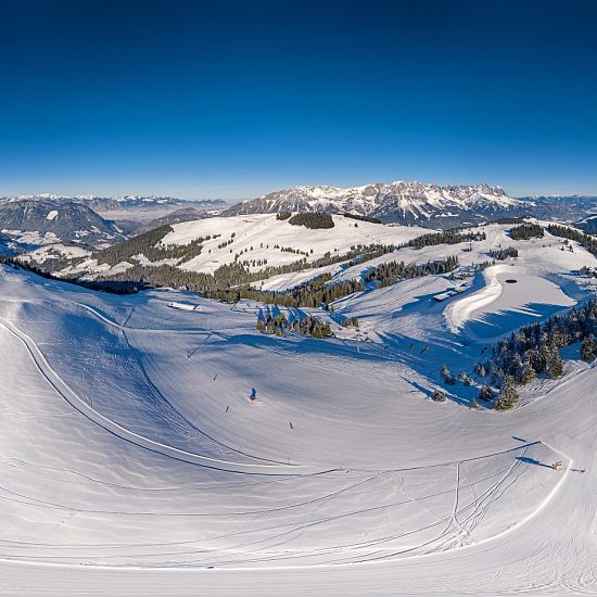 Winterpanorama der SkiWelt Wilder Kaiser-Brixental.