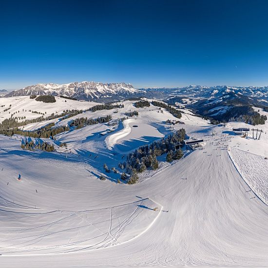 Winterpanorama der SkiWelt Wilder Kaiser-Brixental.