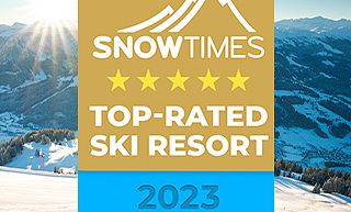 Auszeichnung von SnowTimes zum Top-Rated Skigebiet in der Saison 2023.